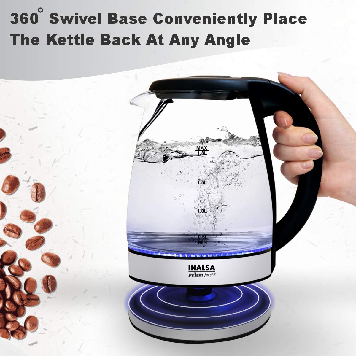 INALSA Electric Kettle for Hot Water 1.8 L Capacity